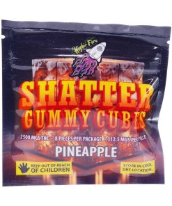 Buy Higher Fire Extracts - Shatter Gummy Cubes - Pineapple 2500mg THC at Kush Station Online Shop