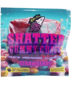 Buy Higher Fire Extracts - Shatter Gummy Cubes - Strawberry 2500mg THC at Kush Station Online Shop