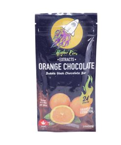 Buy Higher Fire Extracts - Bubble Hash Chocolate Bar - Orange 1000mg THC at Kush Station Online Shop