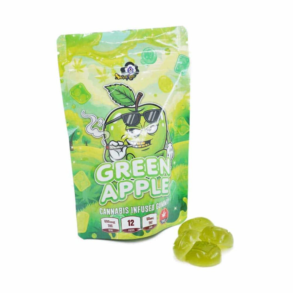 Buy Sky High Edibles - Green Apple Gummy 600mg THC at Kush Station Online Shop