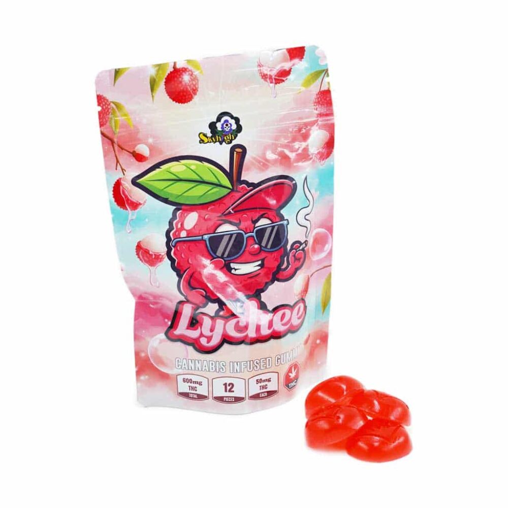 Buy Sky High Edibles - Lychee Gummy 600mg THC at Kush Station Online Shop