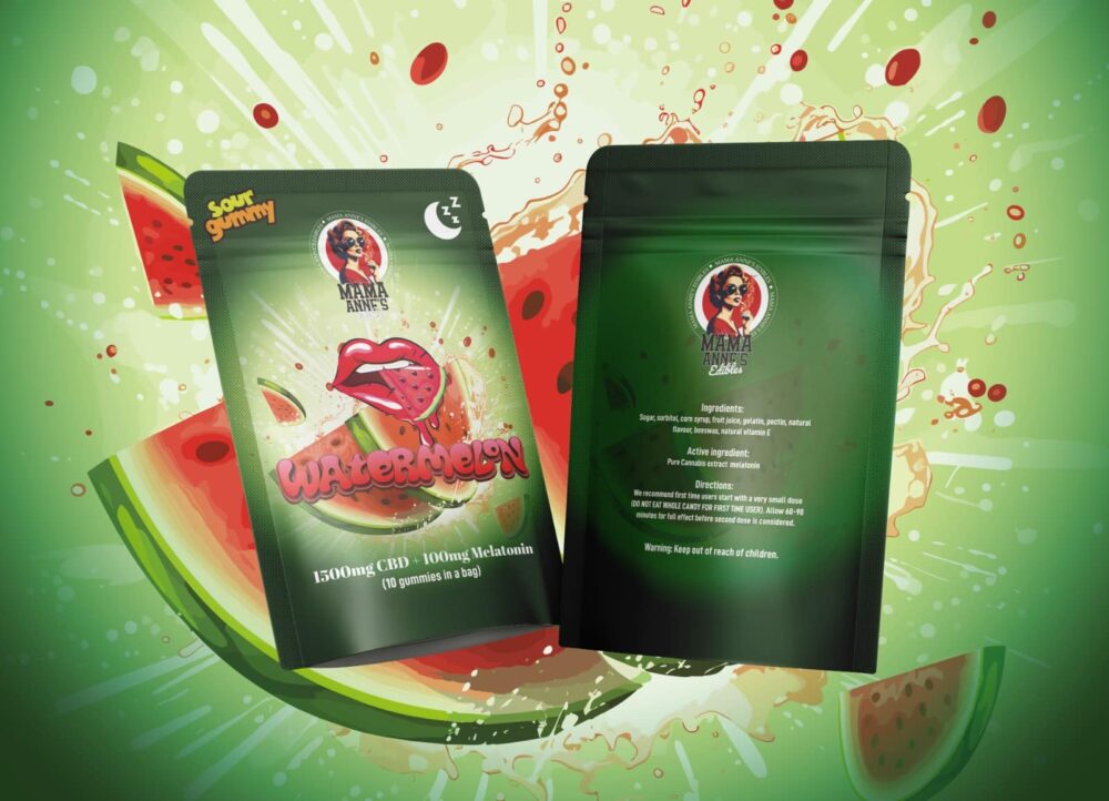Mama Anne's Edibles - Watermelon Gummy - 1500mg CBD + Melatonin (Sleep Gummy)