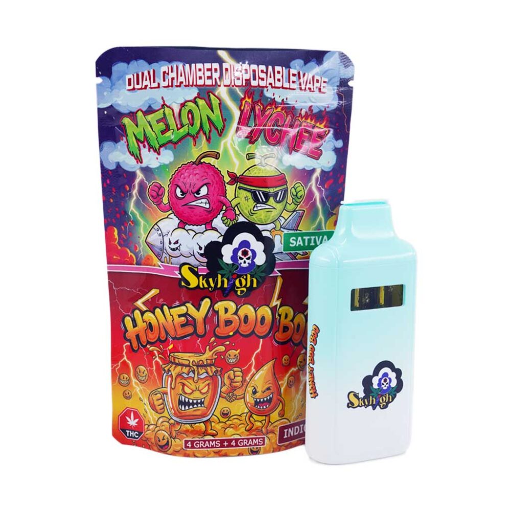 Buy Sky High Extract - Dual Chamber Vape - Honey Boo Boo (Indica) + Melon Lychee (Sativa) - (4 Grams + 4 Grams) at Kush Station Online Shop