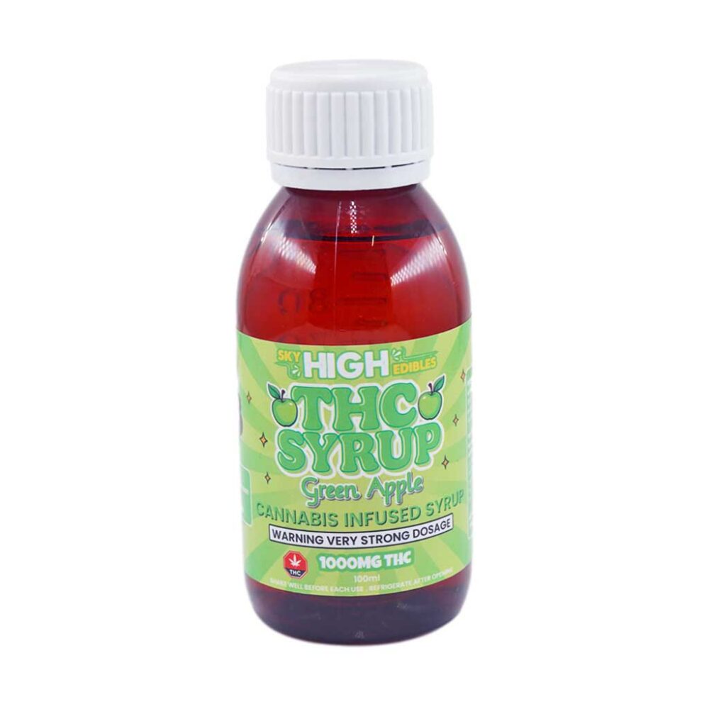 Buy Sky High Syrup - Green Apple 1000mg THC at Kush Station Online Shop