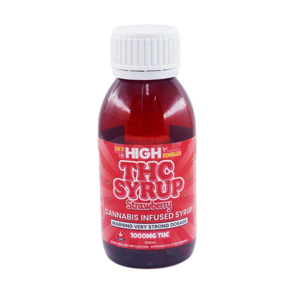 Buy Sky High Syrup - Strawberry 1000mg THC at Kush Station Online Shop