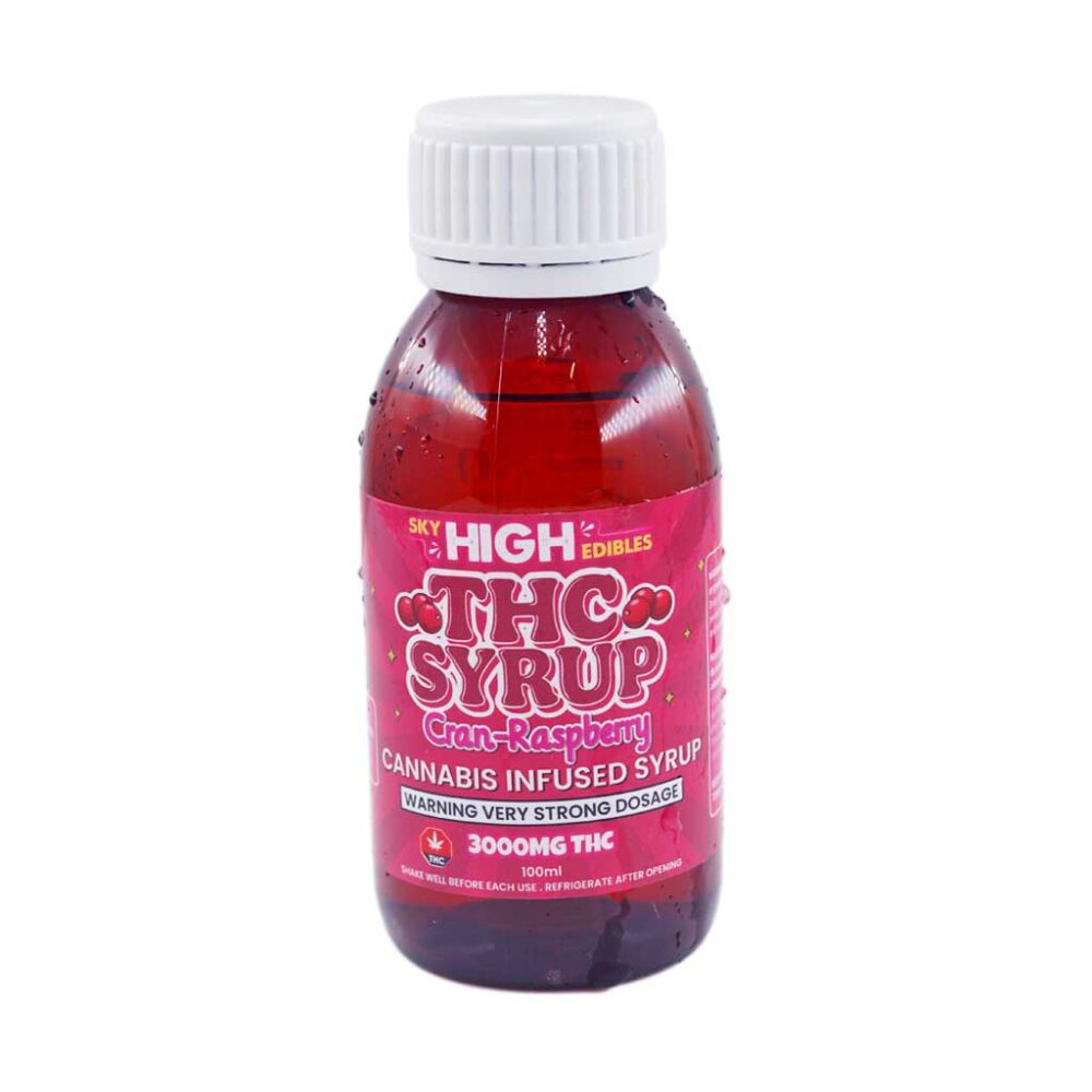 Buy Sky High Syrup - Cran-Raspberry 3000mg THC at Kush Station Online Shop
