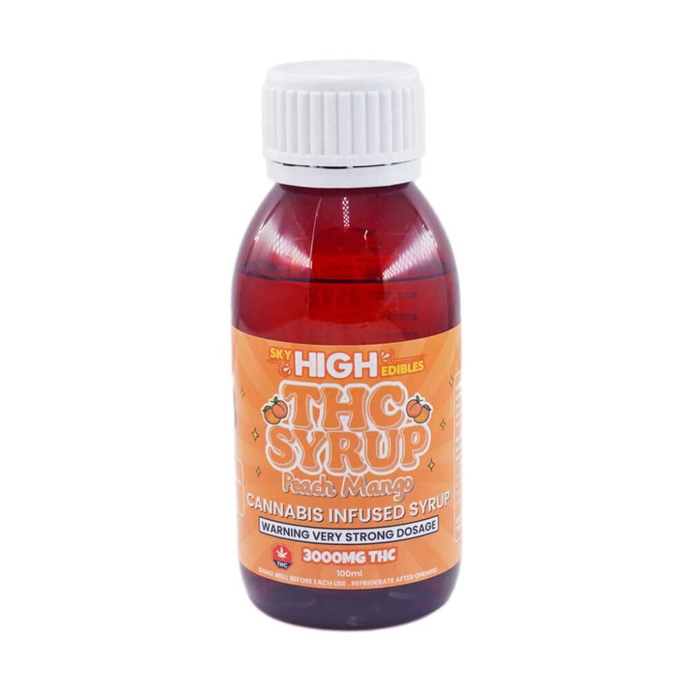 Buy Sky High Syrup - Peach Mango 3000mg THC at Kush Station Online Shop