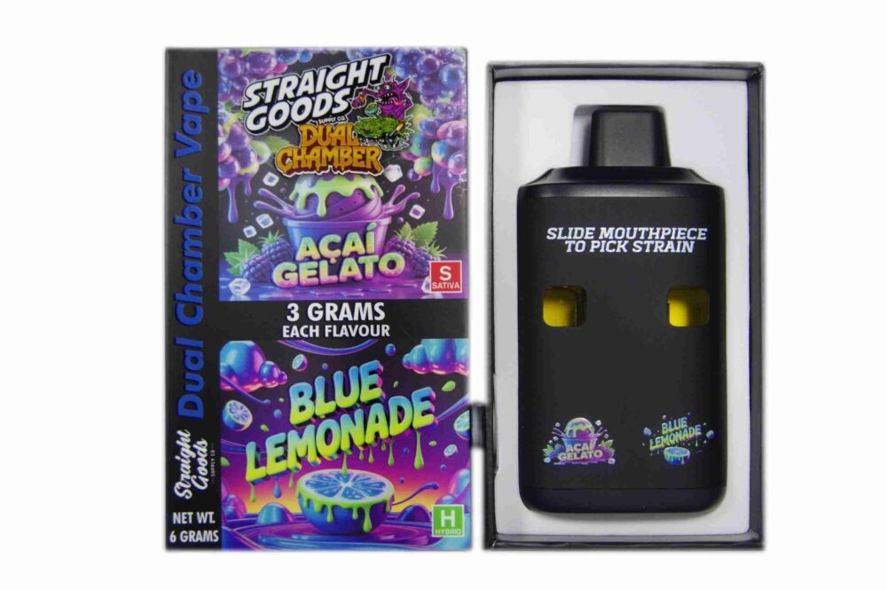 Buy Straight Goods - Dual Chamber Vape - Acai Gelato + Blue Lemonade (3 Grams + 3 Grams) at Kush Station Online Shop