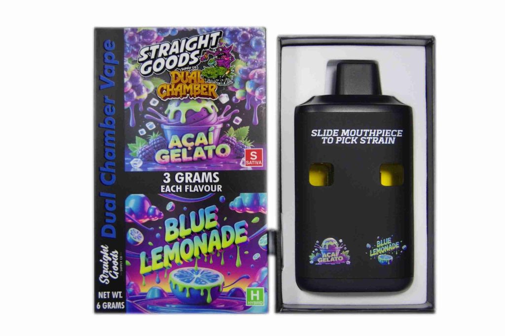 Buy Straight Goods - Dual Chamber Vape - Acai Gelato + Blue Lemonade (3 Grams + 3 Grams) at Kush Station Online Shop