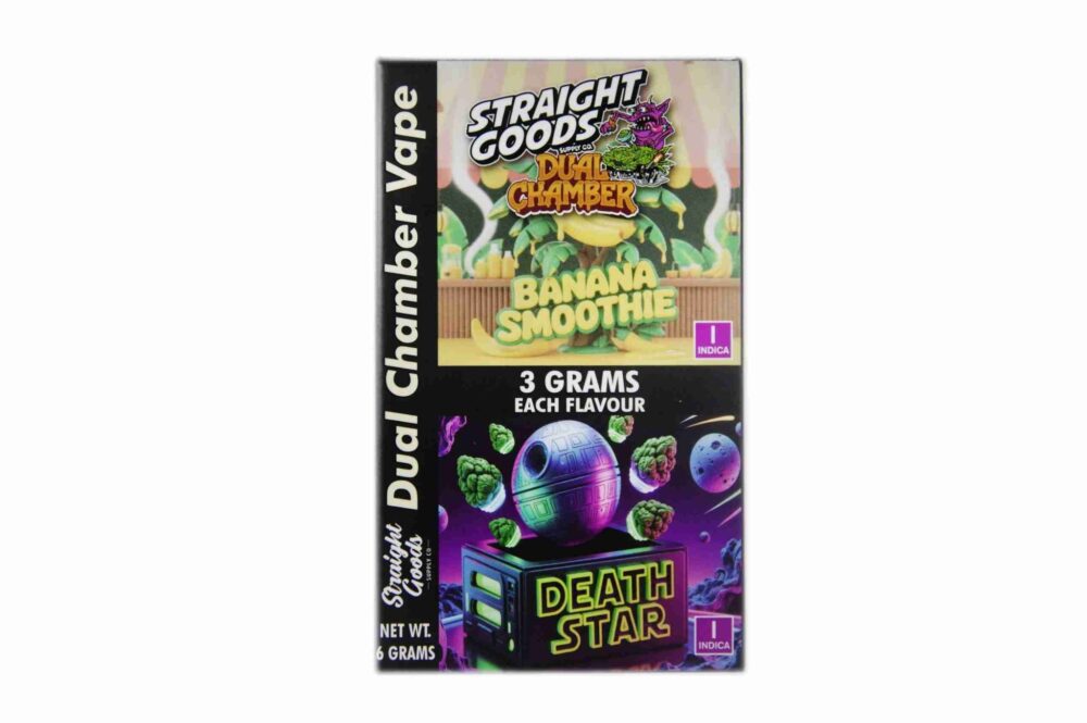 Buy Straight Goods - Dual Chamber Vape - Banana Smoothie + Death Star (3 Grams + 3 Grams) at Kush Station Online Shop