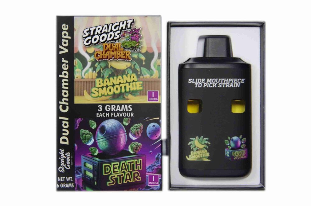 Buy Straight Goods - Dual Chamber Vape - Banana Smoothie + Death Star (3 Grams + 3 Grams) at Kush Station Online Shop