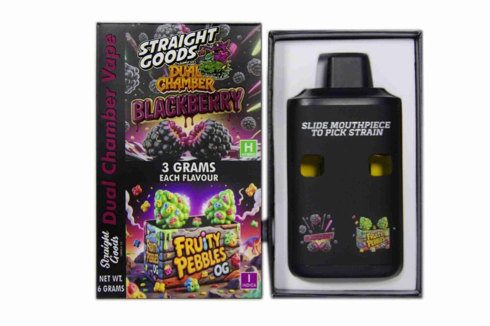 Buy Straight Goods - Dual Chamber Vape - Blackberry + Fruity Pebbles OG (3 Grams + 3 Grams) at Kush Station Online Shop