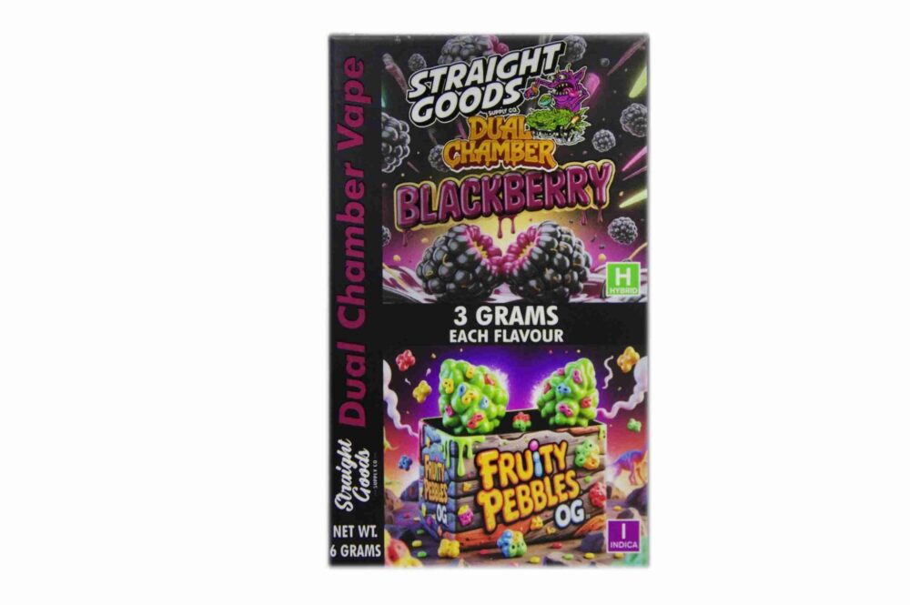 Buy Straight Goods - Dual Chamber Vape - Blackberry + Fruity Pebbles OG (3 Grams + 3 Grams) at Kush Station Online Shop