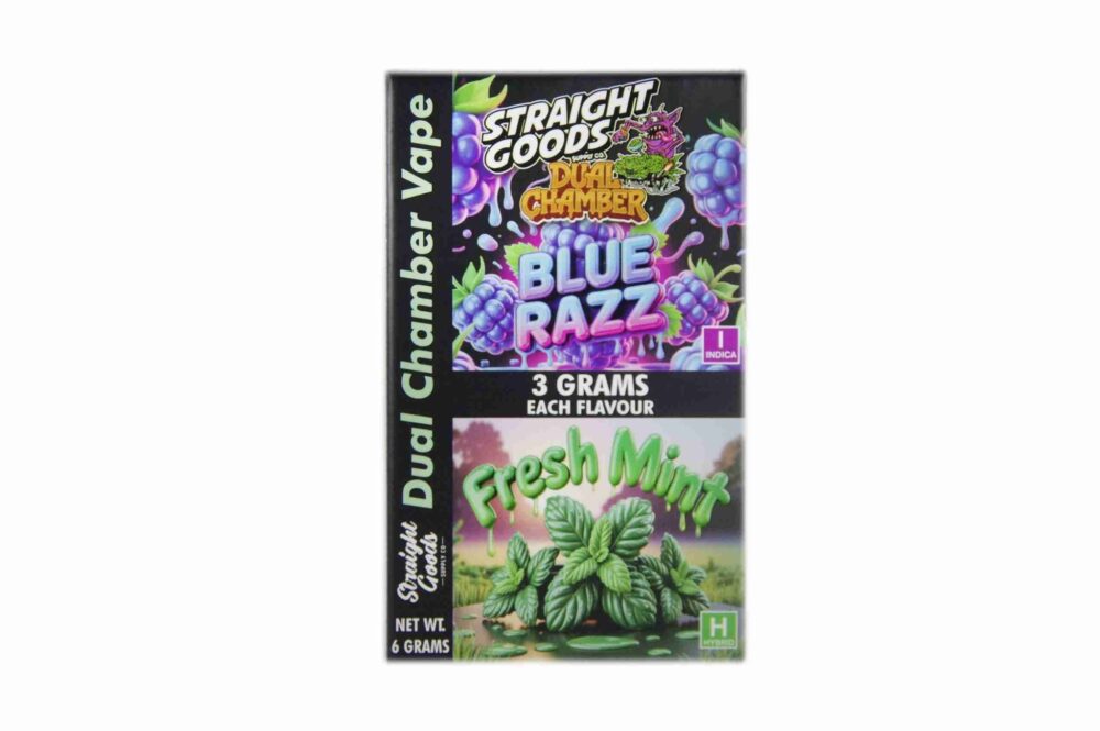 Buy Straight Goods - Dual Chamber Vape - Blue Raz + Fresh Mint (3 Grams + 3 Grams) at Kush Station Online Shop