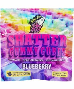 Buy Higher Fire Extracts - Shatter Gummy Cubes - Blueberry 2500mg THC at Kush Station Online Shop