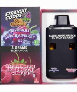 Buy Straight Goods - Dual Chamber Vape - Blueberry Sour Raspberry Ice + Strawberry Raspberry Cherry (3 Grams + 3 Grams) at Kush Station Online Shop