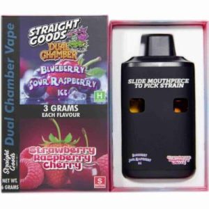 Buy Straight Goods - Dual Chamber Vape - Blueberry Sour Raspberry Ice + Strawberry Raspberry Cherry (3 Grams + 3 Grams) at Kush Station Online Shop