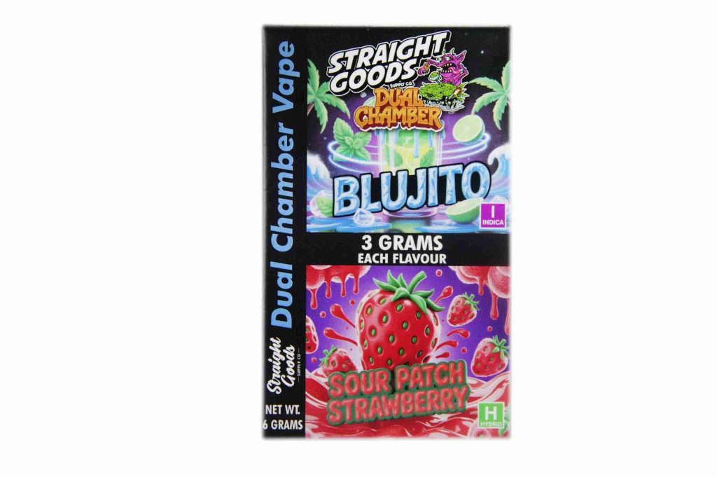 Buy Straight Goods - Dual Chamber Vape - Blujito + Sour Patch Strawberry (3 Grams + 3 Grams) at Kush Station Online Shop