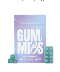 Euphoria Cannabis - Blue Raspberry Gummies 500mg THC
