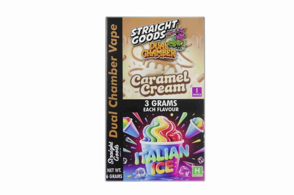 Buy Straight Goods - Dual Chamber Vape - Caramel Cream + Italian Ice (3 Grams + 3 Grams) at Kush Station Online Shop