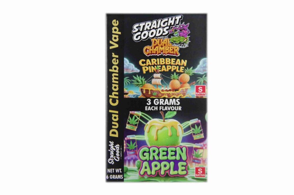 Buy Straight Goods - Dual Chamber Vape - Caribbean Pineapple + Green Apple (3 Grams + 3 Grams) at Kush Station Online Shop