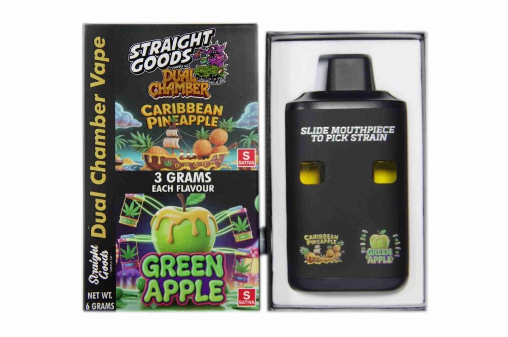Buy Straight Goods - Dual Chamber Vape - Caribbean Pineapple + Green Apple (3 Grams + 3 Grams) at Kush Station Online Shop