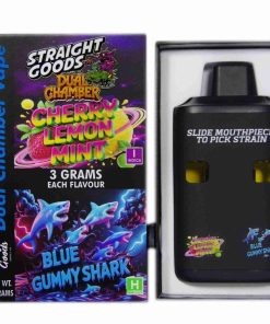Buy Straight Goods - Dual Chamber Vape - Cherry Lemon Mint + Blue Gummy Shark (3 Grams + 3 Grams) at Kush Station Online Shop