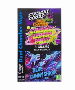 Buy Straight Goods - Dual Chamber Vape - Cherry Lemon Mint + Blue Gummy Shark (3 Grams + 3 Grams) at Kush Station Online Shop