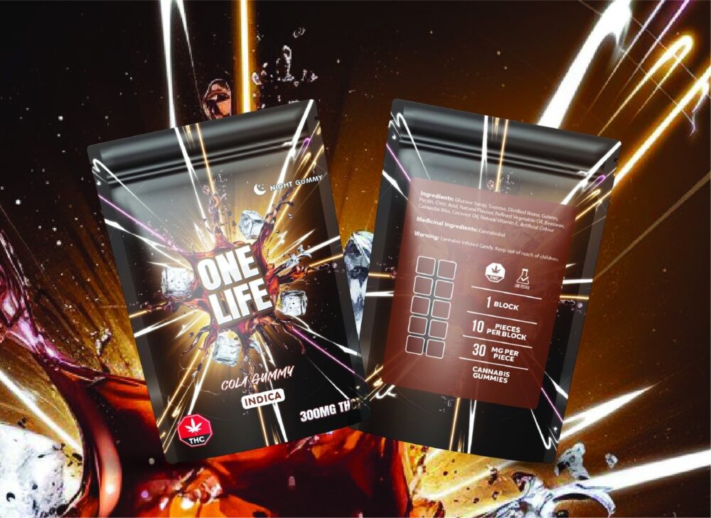 Buy One Life Edibles - Cola Gummy - 300mg THC (Indica) at Kush Station Online Shop