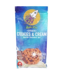 Buy Higher Fire Extracts - Shatter Chocolate Bar - Cookies and Cream 1000mg THC (Sativa) at Kush Station Online Shop