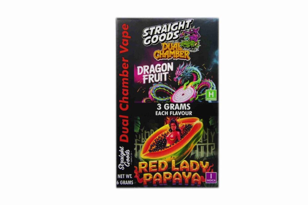 Buy Straight Goods - Dual Chamber Vape - Dragon Fruit + Red Lady Papaya (3 Grams + 3 Grams) at Kush Station Online Shop