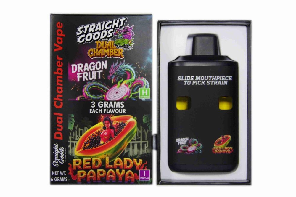Buy Straight Goods - Dual Chamber Vape - Dragon Fruit + Red Lady Papaya (3 Grams + 3 Grams) at Kush Station Online Shop