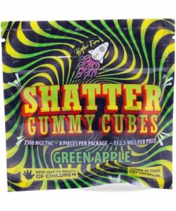 Buy Higher Fire Extracts - Shatter Gummy Cubes - Green Apple 2500mg THC at Kush Station Online Shop