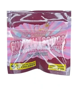 Buy Unforgettable Edibles – Gummy Sodas Sour Bubblegum Bottles 600mg THC at Kush Station Online Shop