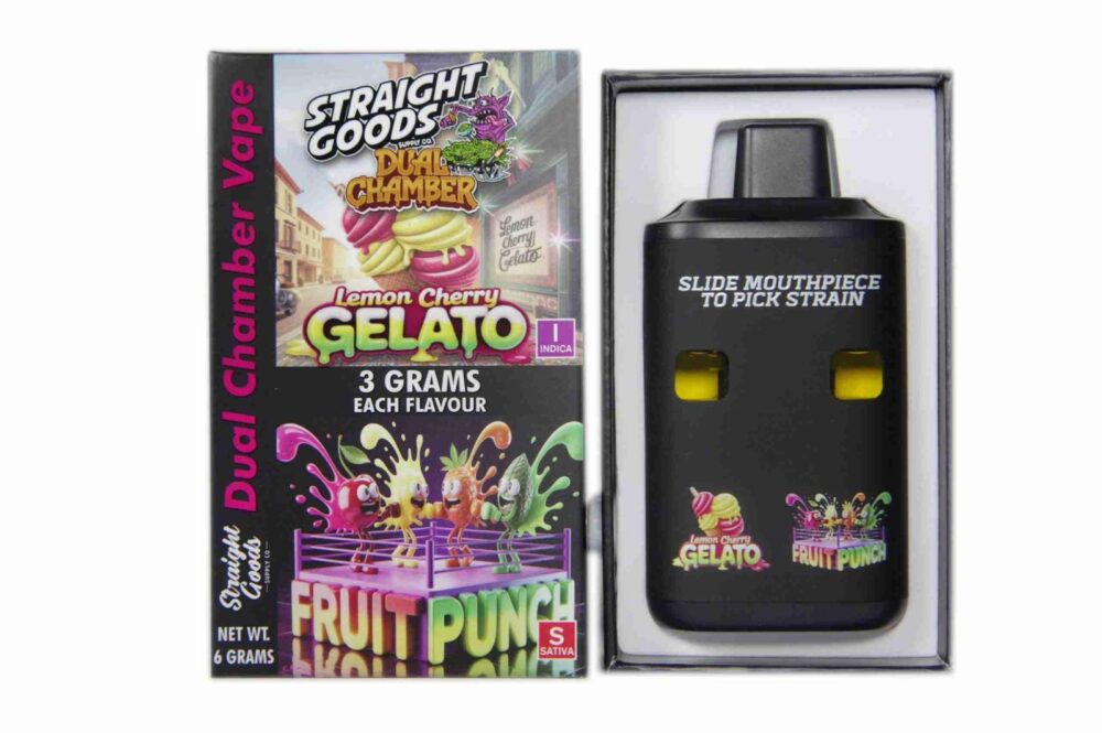 Buy Straight Goods - Dual Chamber Vape - Lemon Cherry + Gelato (3 Grams + 3 Grams) at Kush Station Online Shop