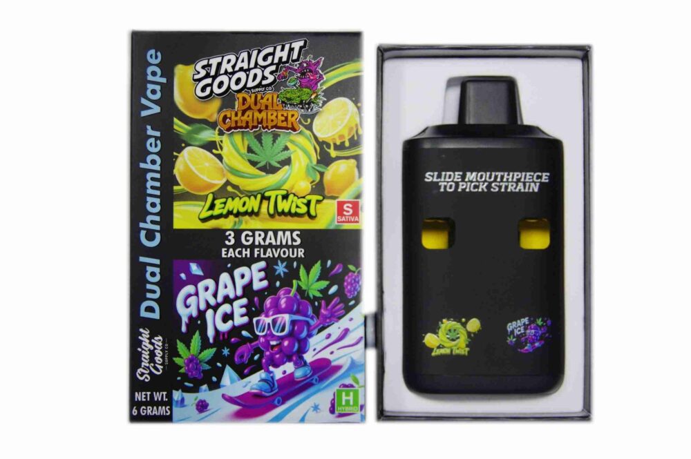 Buy Straight Goods - Dual Chamber Vape - Lemon Twist + Grape Ice (3 Grams + 3 Grams) at Kush Station Online Shop