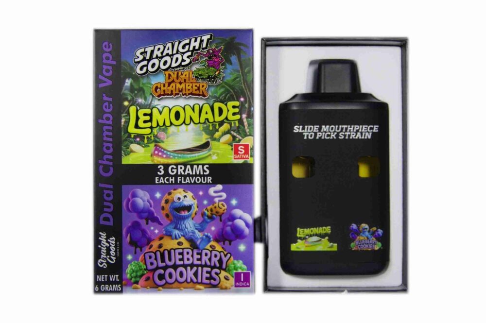 Buy Straight Goods - Dual Chamber Vape - Lemonade + Blueberry Cookies (3 Grams + 3 Grams) at Kush Station Online Shop