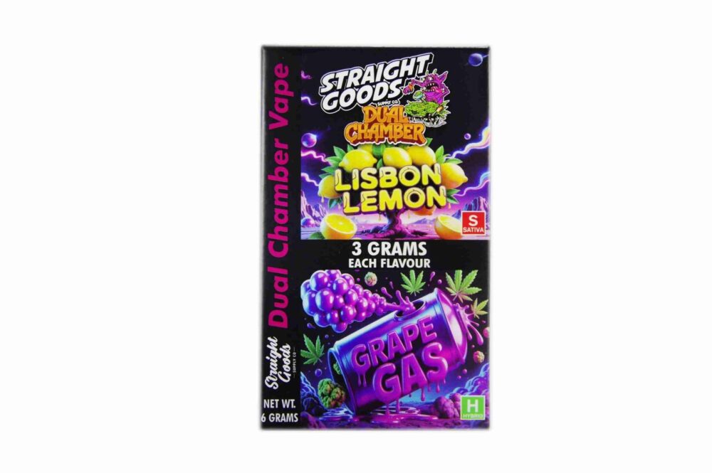 Buy Straight Goods - Dual Chamber Vape - Lisbon Lemon + Grape Gas (3 Grams + 3 Grams) at Kush Station Online Shop