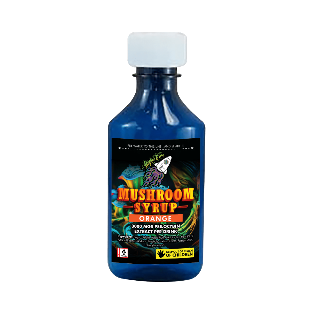 Buy Higher Fire Extracts – Mushroom Syrup – Orange 3000mg Psilocybin At Kush Station Online Shop