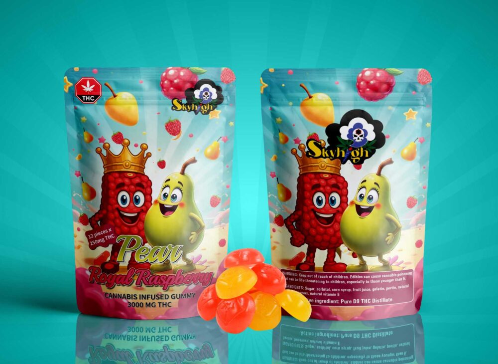 Buy Sky High Edibles - Pear + Royal Raspberry Gummy 3000mg THC at Kush Station Online Shop