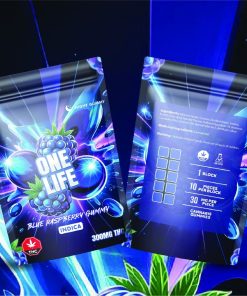 Buy One Life Edibles - Blue Raspberry Gummy - 300mg THC (Indica) at Kush Station Online Shop
