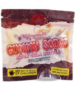Buy Unforgettable Edibles – Gummy Sodas Sour Cola Bottles 600mg THC at Kush Station Online Shop