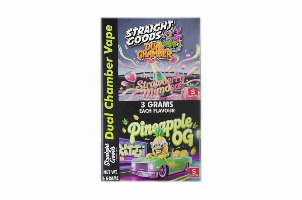 Buy Straight Goods - Dual Chamber Vape - Strawberry Mimosa+ Pineapple OG (3 Grams + 3 Grams) at Kush Station Online Shop