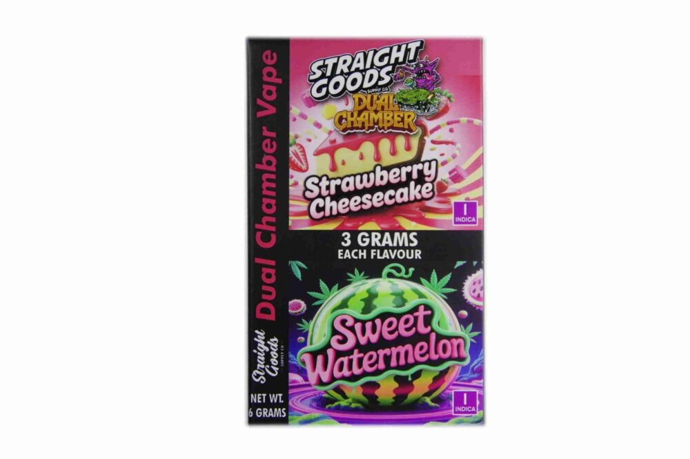Buy Straight Goods - Dual Chamber Vape - Strawberry Cheesecake + Sweet Watermelon (3 Grams + 3 Grams) at Kush Station Online Shop