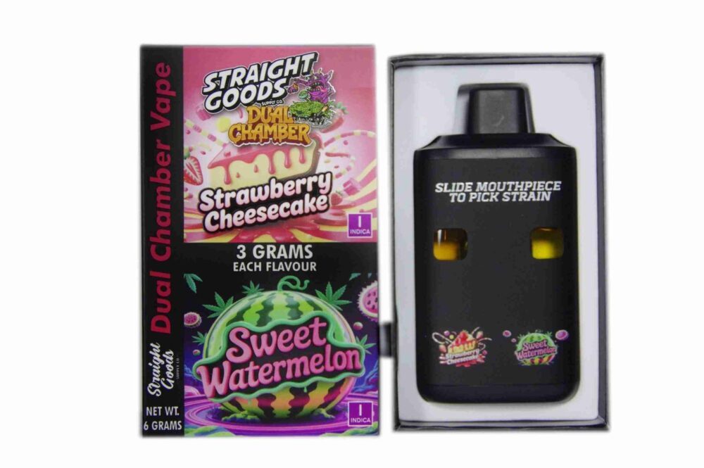 Buy Straight Goods - Dual Chamber Vape - Strawberry Cheesecake + Sweet Watermelon (3 Grams + 3 Grams) at Kush Station Online Shop