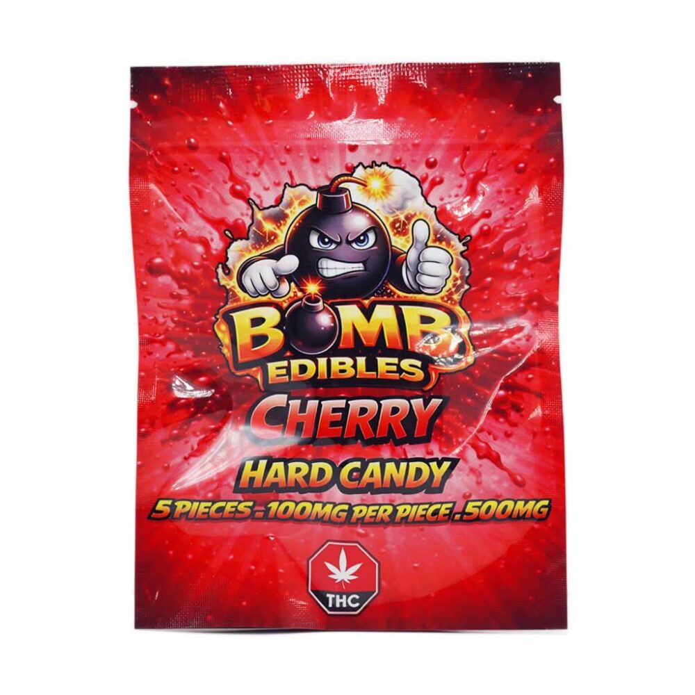 Buy Bomb Edibles - 500mg Hard Candy - Cherry at Kush Station Online Shop
