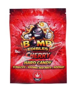 Buy Bomb Edibles - 500mg Hard Candy - Cherry at Kush Station Online Shop