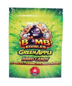 Buy Bomb Edibles - 500mg Hard Candy - Green Apple at Kush Station Online Shop