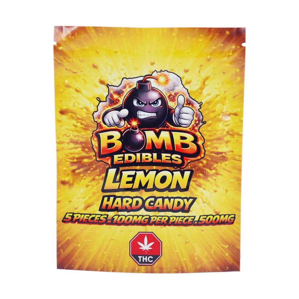 Buy Bomb Edibles - 500mg Hard Candy - Lemon at Kush Station Online Shop