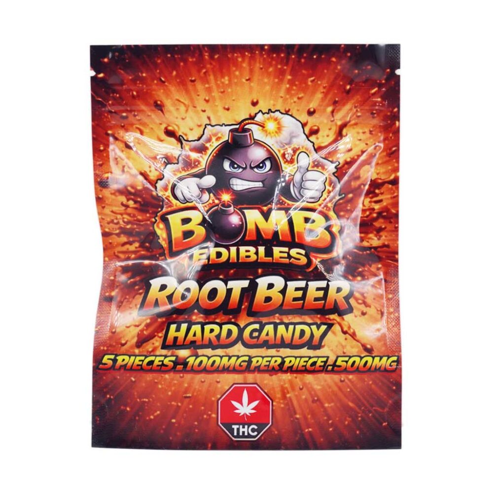 Buy Bomb Edibles - 500mg Hard Candy - Root Beer at Kush Station Online Shop